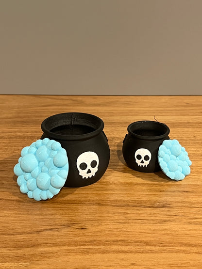 Halloween Skull Cauldron Pot