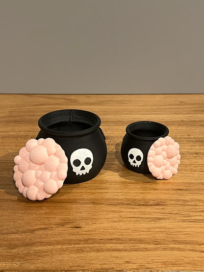 Halloween Skull Cauldron Pot