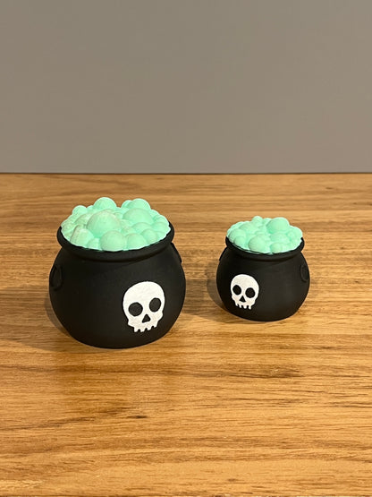 Halloween Skull Cauldron Pot