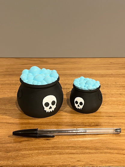 Halloween Skull Cauldron Pot