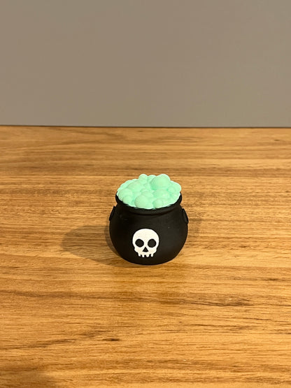 Halloween Skull Cauldron Pot